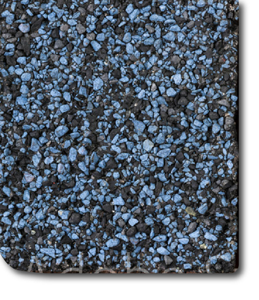 Blue colored roof shingle